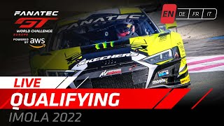 LIVE  Qualifying  Imola  Fanatec GT World Challenge Europe Powered by AWS 2022 English [upl. by Nednal]