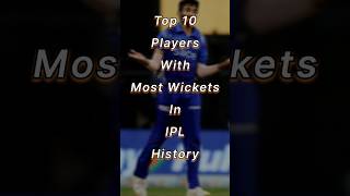 Top 10 Players With Most Wickets In IPL History viralshorts 2024 viralvideo viralreels cricket [upl. by Ahsilek]