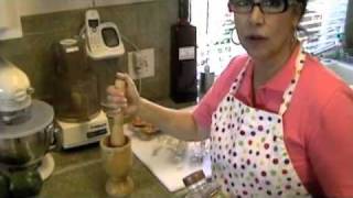 Preparing Garlic In a Mortar amp Pestle [upl. by Forsta]