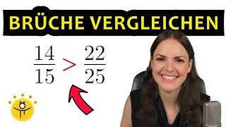 BRÜCHE vergleichen Erklärung – größer oder kleiner Brüche ordnen [upl. by Reena]