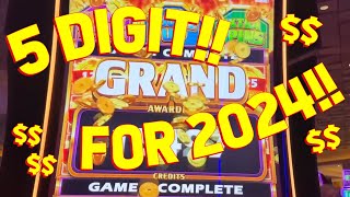 5 DIGIT GRAND HANDPAY FOR 2024 with VegasLowRoller on Fang Bian Pao and Cash Ultra88 Slot Machine [upl. by Shipman]