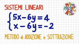 SISTEMI LINEARI  METODO DI ADDIZIONE E SOTTRAZIONE  SL40 [upl. by Currey848]