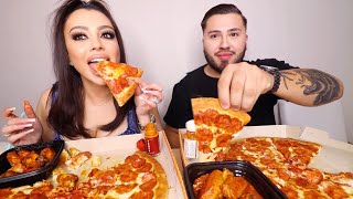 Little Caesars Pizza MUKBANG [upl. by Pomfret]