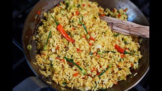 Garlic Scallion Rice MeatFreeMonday  CaribbeanPotcom [upl. by Falo708]