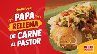 Cómo hacer papa rellena de carne al pastor  Hazlo con MAXICARNE [upl. by Lebazej]