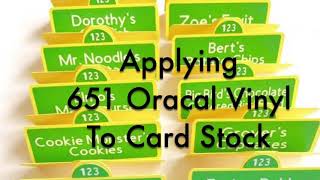 How to apply Oracal 651 Vinyl to Card Stock [upl. by Penney]