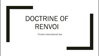 Doctrine of Renvoi private international law  English and Urdu [upl. by Carlota309]