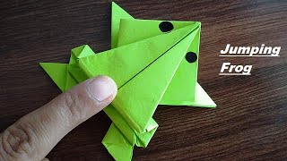 DIY  Jumping Frog Origami  Paper Jumping Frog  Paper Frog Making  PAPER FROG THAT JUMPS [upl. by Niarb]