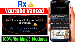 Youtube vanced not working  How To Fix Youtube Vanced not Working Problem  Youtube Vanced [upl. by Aleak524]