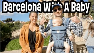 Exploring BARCELONA with a BABY  Hostel and Tour Review  Barcelona Travel Vlog [upl. by Wyck]