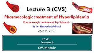 CVS  Lecture 3  Pharmacologic treatment of hyperlipidemia  Dr Elsayed Abdelhadi 2024 [upl. by Ehcropal]