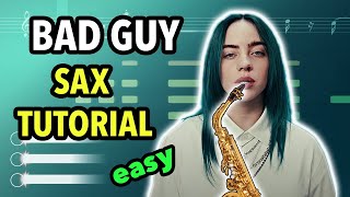 Bad Guy Sax Tutorial  Saxplained [upl. by Nivi]