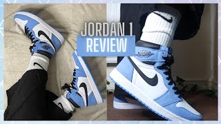 AIR JORDAN 1 UNIVERSITY BLUE UNC  Review  On Feet [upl. by Nairehs]