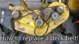 John Deere Lawn Mower Deck belt replacement [upl. by Dobbins]