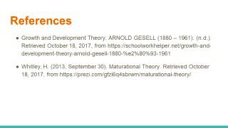 Maturational Theory Arnold Gesell [upl. by Berkman700]