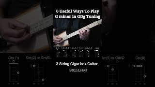 6 Easy Useful Ways To Play a G minor Chord in GDg Tuning 3 String Cigar Box Guitar Lesson shorts [upl. by Acirehs308]