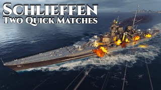 World of Warships Schlieffen  Two Quick Matches [upl. by Dulcie]