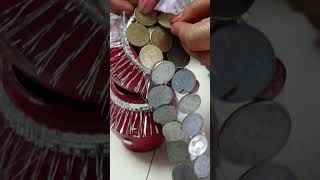 Simple coins rangoli for Dhanteras coin dhanterasspecial dhanterasrangoli diycraftideas [upl. by Leftwich]