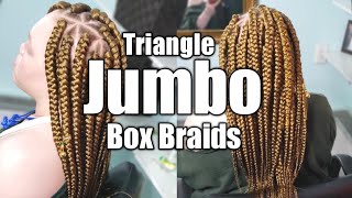 Triangle Jumbo Box Braids [upl. by Allesiram]