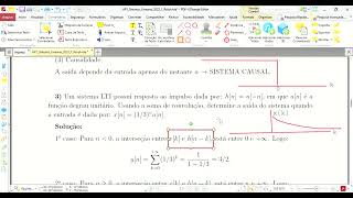 Sistemas Lineares  Lista de exercícios N 2 sobre sinais e sistemas [upl. by Kaliope]