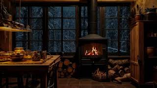 ❄️🍲Cozy atmosphere in the kitchen during Christmas season🏡🎄🌨️Fireplace sounds [upl. by Ettegdirb170]