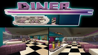 MINECRAFT  How to Build an American Diner  Easy Stepbystep Tutorial [upl. by Walker]