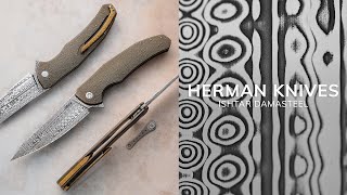 FOLDING KNIFE FOLDER ISHTAR 249 DAMASTEEL HERMAN KNIVES [upl. by Essyle]