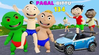 Pagal Bittu Sittu 134  Car Cartoon  Gadi Wala Cartoon  Bittu Sittu Toons [upl. by Nek]