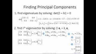 PCA 5 finding eigenvalues and eigenvectors [upl. by Nnayr]