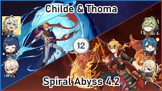 Spiral Abyss 42  C0 Childe International amp 4 Star Thoma Burgeon [upl. by Nadda]