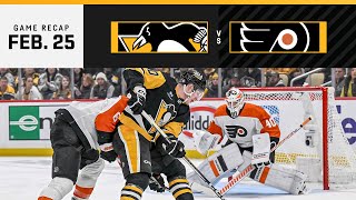 GAME RECAP Penguins vs Flyers 022524  Crosby Chalks Up 4Point Game [upl. by Roskes]