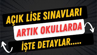 Açık Lise 3 Dönem Sınavları Online Yapılacak [upl. by Niuqram]