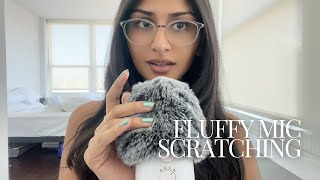 asmr mic scratching no talking 🫖  fluffy mic sounds super tingly sensitive mic [upl. by Reifinnej]