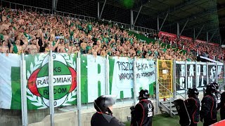 Doping kibiców Radomiaka na wyjazdowym meczu z Widzewem Łódź  TYLKORADOMIAKPL [upl. by Nosyla]