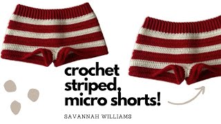 Crochet Striped Shorts Tutorial [upl. by Eugor52]