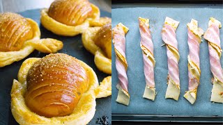 Puff Pastry Apple Tartlets  Bacon Puff Pastry Cheese Twists [upl. by Helsa]