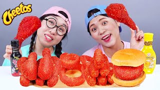 Bâtonnet de fromage pour hotdog au poulet Cheetos Mukbang DONA [upl. by Amii]