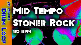 20 Minute Drum Loop  Mid Tempo Stoner Rock 80 BPM [upl. by Aztin]