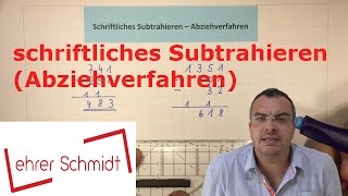 Schriftliches Subtrahieren  Abziehverfahren  Mathematik  Lehrerschmidt [upl. by Imekawulo]