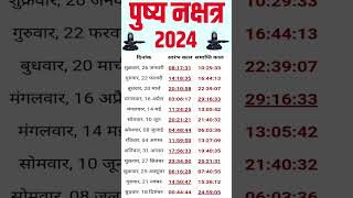 Pushya Nakshatra 2024Pushya Nakshatra Kab Haiपुष्य नक्षत्र 2024 pushyanakshatra [upl. by Ynej]