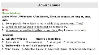 Adverb Clause Part1 [upl. by Acenahs817]