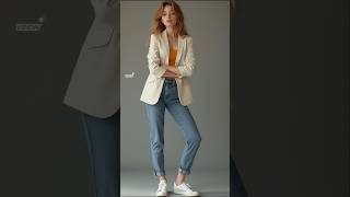 2024 Autumn fall fashions  oversized blazer amp rolledup jeans styles outfits [upl. by Graniela]