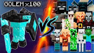 Diamond Golems Army vs All Minecraft Mobs  Golemania Mod And Minecraft Mobs Mob Battle 1193 [upl. by Garek]