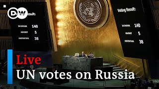 Watch live UN General Assembly votes on suspending Russia from UN Human Rights Council  DW News [upl. by Inanuah762]