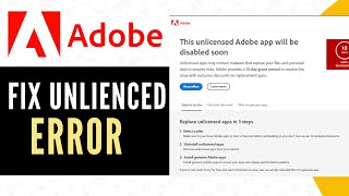 How To Fix This Unlicensed Adobe App Has Been Disabled On Photoshop Error  Quick Guide 2024 [upl. by Bartram]