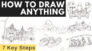 How to Draw Anything  7 Easy Tips for Beginners [upl. by Lekzehcey355]