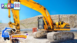 Diggers For Kids 🦺 Lets count diggers Learn about Excavators Dump Trucks Wheel Loaders [upl. by Annora]