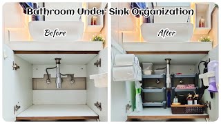 Bathroom Under Sink Organization for Small Space  Bathroom Storage Unit Organization [upl. by Yesrod]