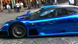 Insanely loud blue chrome Mercedes CLKGTR in Tokyo Turn volume MAX [upl. by Eiramrefinnej129]