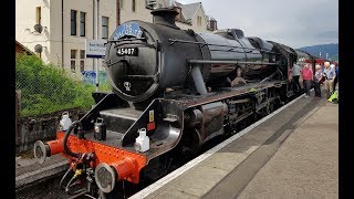 Jacobite Steam Train 45407 Leaving Fort William for Mallaig [upl. by Naryb]